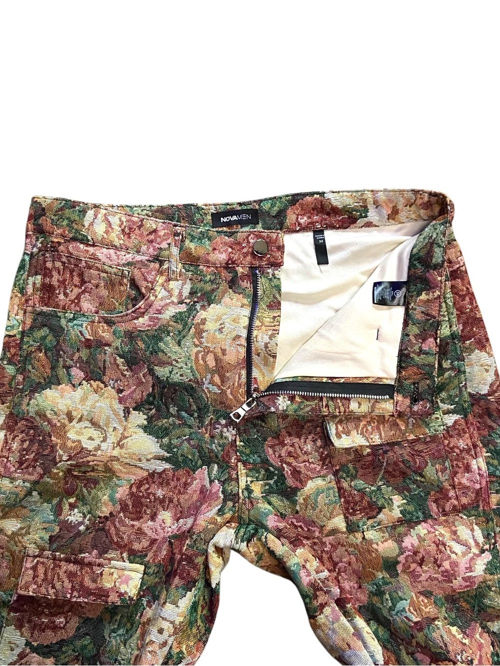 Novamen Pissarro Tapestry Slim Stacked Flare Pants - Multi 34 - Picture 4 of 15